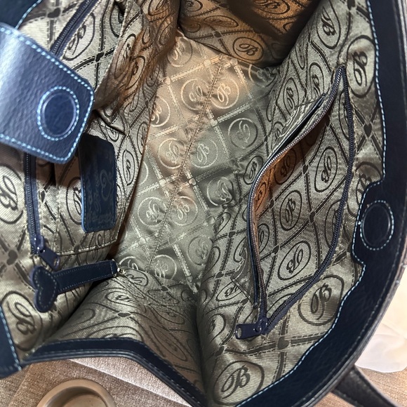 Navy blue‎ Brighton Ferrara Italian leather tote - Picture 5 of 5